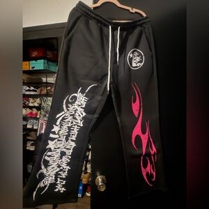 Black and Pink Graphic Men's Pants